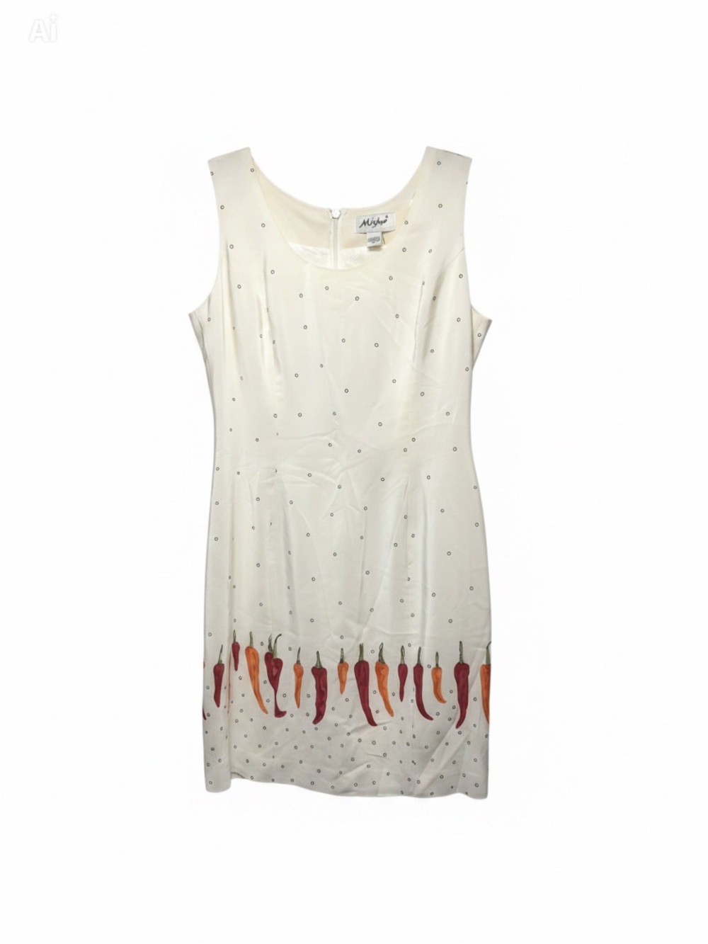 90s vintage Misho silk chili pepper dress - Picture 2 of 7